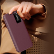 Flipové puzdro pre Samsung Galaxy S25, Smart View Wallet, bordové
