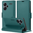 Puzdro pre Xiaomi Redmi Note 13 Pro+, ERBORD Glossy Litchi, flipová peňaženka, zelený