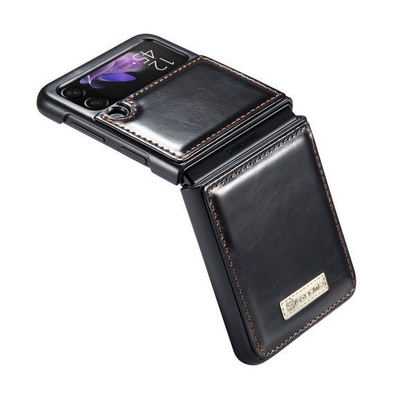 CASEME flipové puzdro pre Samsung Galaxy Z Flip 3, Waxy Textured, čierne