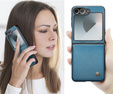 Puzdro pre Samsung Galaxy Z Flip7 FE / Z Flip6, CASEME Litchi Leather, modré