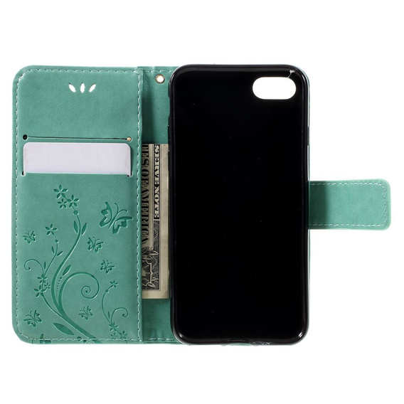 Klapkové puzdro pre iPhone 7/8/SE 2020/SE 2022, Butterfly, zelený