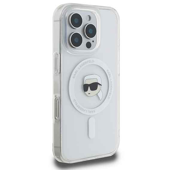 Karl Lagerfeld IML kovové puzdro Karl Head MagSafe pre iPhone 16 Pro Max