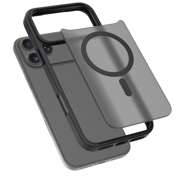 Matné puzdro pre iPhone 17 Pro, pre MagSafe, priesvitné čierne