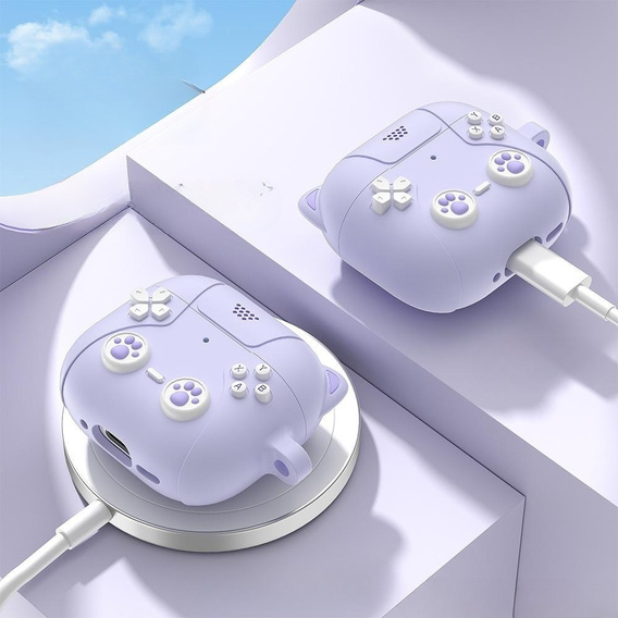 Silikónové puzdro s motívom mačacej labky s krúžkom na kľúče pre Apple AirPods Pro 3