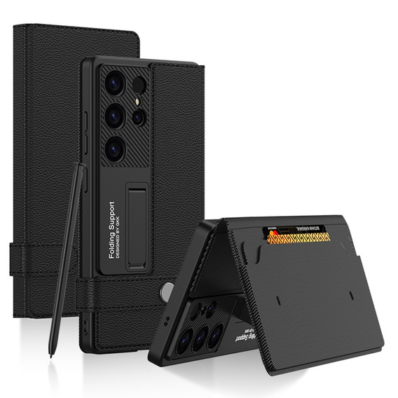 Flipové puzdro pre Samsung Galaxy S25 Ultra, GKK Card Slot Wallet, čierne