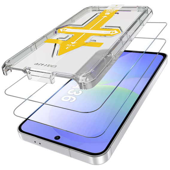 2x tvrdené sklo pre Samsung Galaxy A36, ERBORD Easy App Full Screen Protector