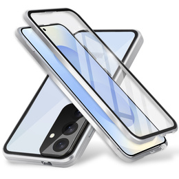 Puzdro pre Samsung Galaxy S25, Magnetic Dual Glass, strieborné
