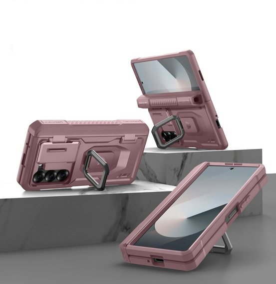 Obrnené puzdro pre Samsung Galaxy Z Fold 6 5G, Dexnor Full Body S-Pen Slot, ružové