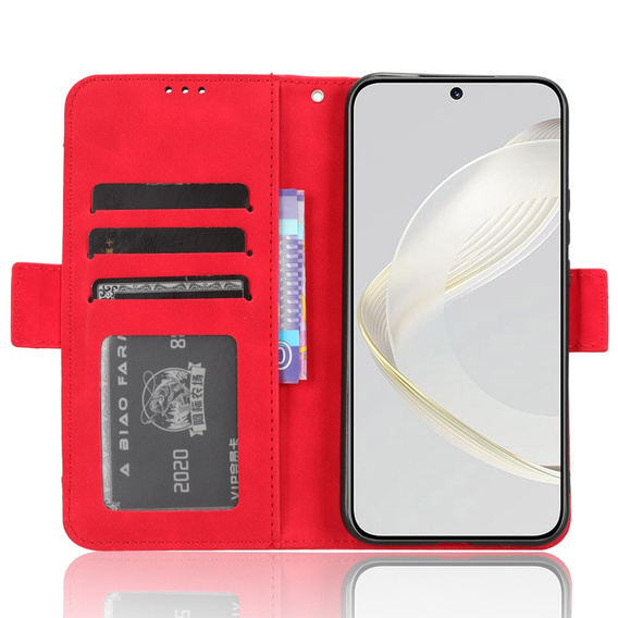 Klapkové puzdro pre Huawei Nova 11 Pro, Card Slot, červené