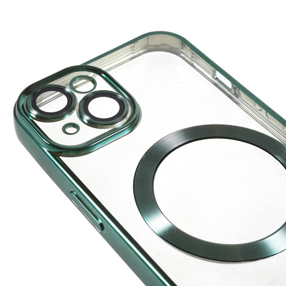 Puzdro pre iPhone 13, Electro MagSafe, zelený + sklo na displej