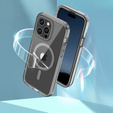 Puzdro pre iPhone 16 Pro Max, Shockproof Hybrid, s fóliou na displej, pre MagSafe, sivé