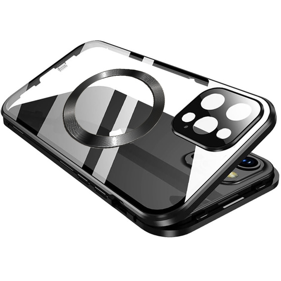 Magnetické puzdro Dual Glass MagSafe pre iPhone 16 Pro Max, čierne