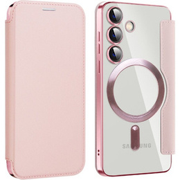Klapkové puzdro pre Samsung Galaxy S24+ Plus, RFID Wallet MagSafe CamShield, ružové