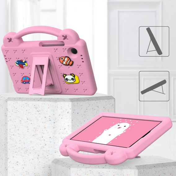 Detské puzdro pre Samsung Galaxy Tab A9, Cute Patterns, so stojanom, ružové