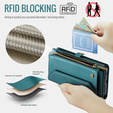 Puzdro CASEME pre Samsung Galaxy S25 FE, RFID Leather Wallet, s popruhom cez rameno, zelený