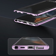 Magnetické puzdro Dual Glass MagSafe pre Samsung Galaxy S23 Ultra, fialové