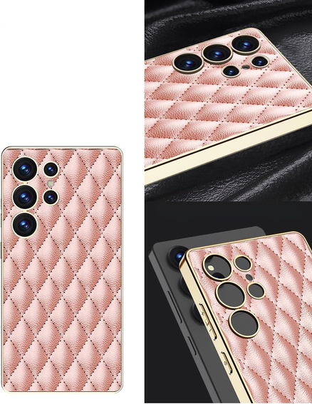 Puzdro pre Samsung Galaxy S25 Ultra, Leather Rhombus, ružové