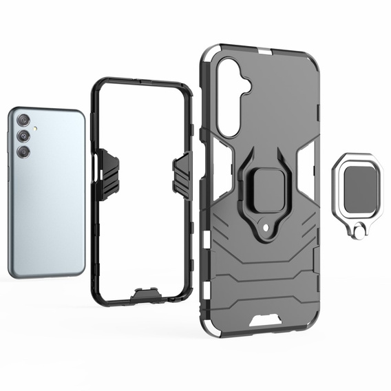 Obal na mobil pre Samsung Galaxy S23 FE, Kickstand Ring, čierne