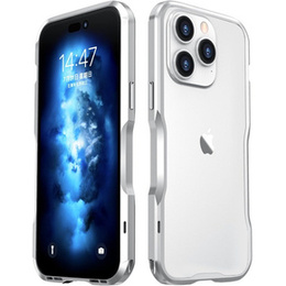 Puzdro LUPHIE pre iPhone 14 Pro Max, Armor Bumper, strieborné