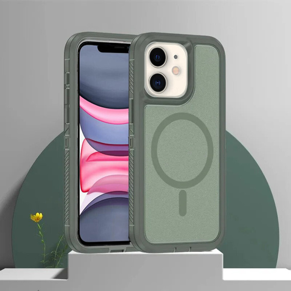 Puzdro s rámom pre iPhone 11, pre MagSafe, zelený
