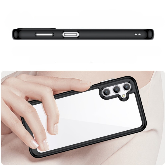 Obal na mobil pre Samsung Galaxy A14 4G/5G, Fusion Hybrid, transparentné / čierne