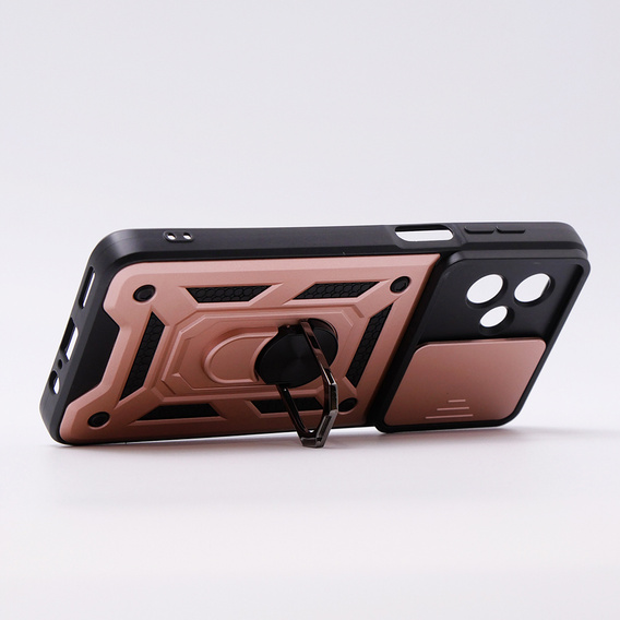 Obal na mobil pre Motorola Moto G54 5G, CamShield Slide, ružové rose gold