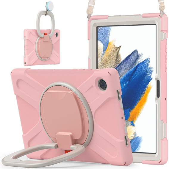 Detské puzdro pre Samsung Galaxy Tab A8 10.5 SM-X200 SM-X205, pancierované s popruhom, modré