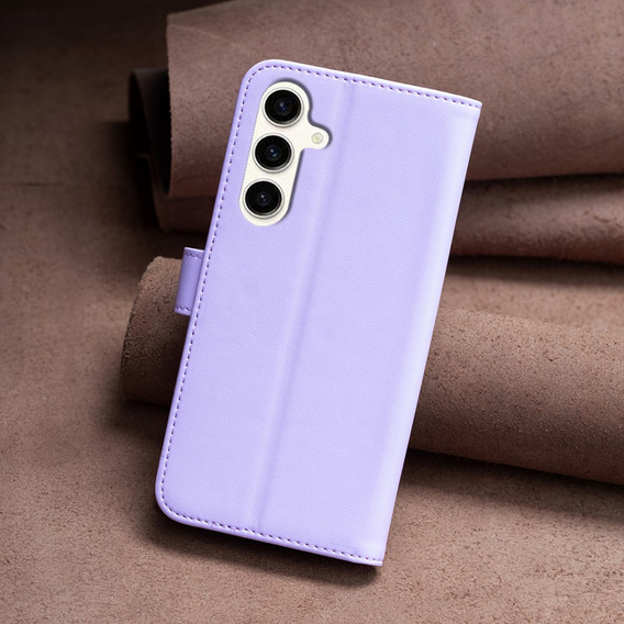 Klapkové puzdro pre Samsung Galaxy S23 FE, BINFEN Wallet, fialové + 9H sklo