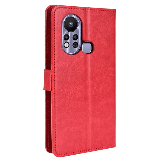 Klapkové puzdro pre Infinix Hot 11s, Crazy Horse Wallet, červené