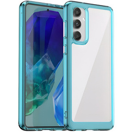 Obal na mobil pre Samsung Galaxy M55 5G, Fusion Hybrid, transparentné / modré