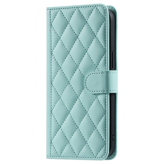Puzdro s chlopňou pre Samsung Galaxy S25 FE, Rhombus Crossbody Leather, zelený