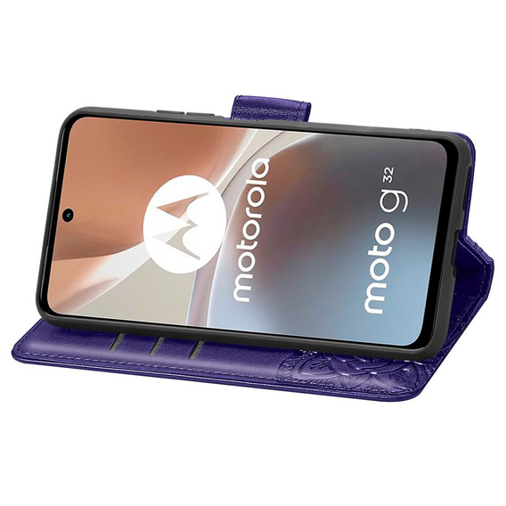 Klapkové puzdro pre Motorola Moto G32, Butterfly, fialové