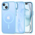 Puzdro pre iPhone 15, pre MagSafe, ERBORD Matt Case, modrý + sklo na displej
