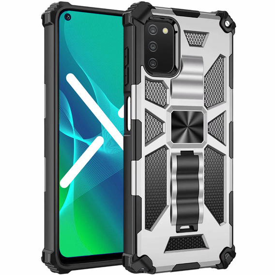Obal na mobil pre Samsung Galaxy A03s, Armor Kickstand, biele