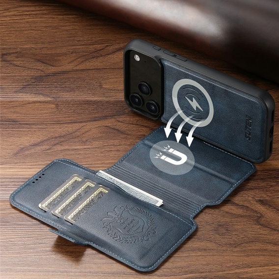 Flipové puzdro 2 v 1 pre iPhone 17 Pro, SUTENI, pre MagSafe, modré