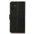 KHAZNEH RFID puzdro pre Samsung Galaxy A35 5G, Litchi Texture, čierne