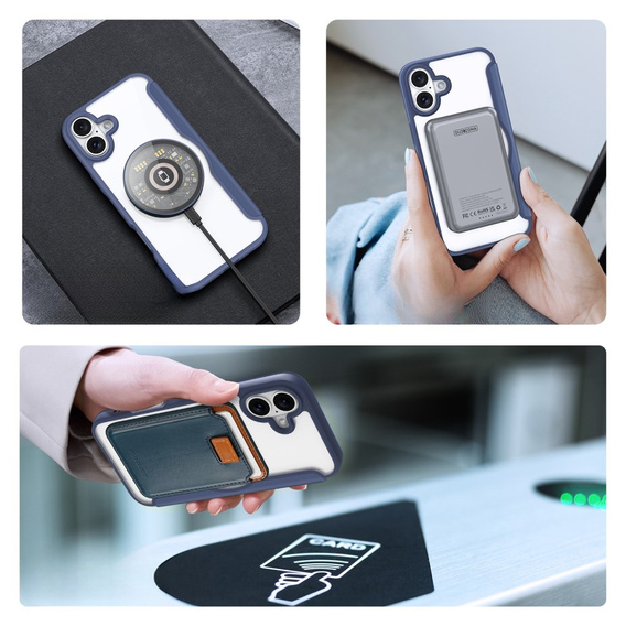 Dux Ducis Obal na mobil pre iPhone 16 Plus, Skin X Pro, MagSafe, tmavomodré