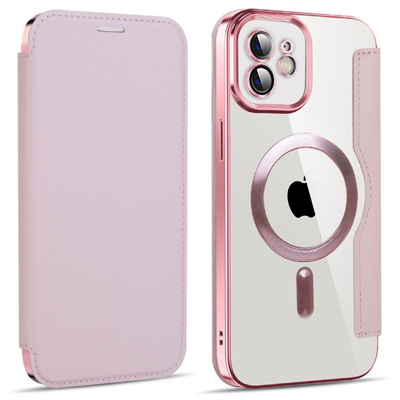 Klapkové puzdro pre iPhone 11, RFID Wallet MagSafe CamShield, ružové rose gold