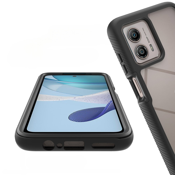 Puzdro pre Motorola Moto G53 5G, Shockproof, s fóliou, čierne