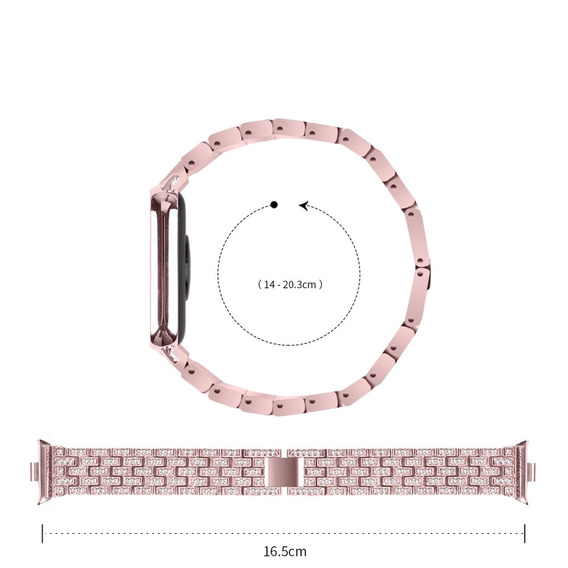 Diamantový náramok pre Xiaomi Smart Band 8 Pro, ružový