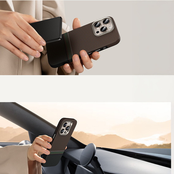 BENKS Kevlar Magnetic Armor Pro Prestige 600D Y066 puzdro pre MagSafe s aktívnym tlačidlom pre iPhone 16 Pro Max