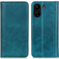 Obal na mobil pre Xiaomi Redmi 13C / Poco C65, Wallet Litchi Leather, zelený