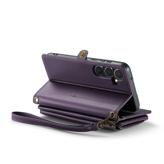 Puzdro CASEME pre Samsung Galaxy A55 5G, RFID Leather Wallet, s popruhom cez rameno, fialové