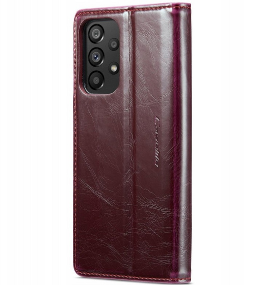 CASEME flipové puzdro pre Samsung Galaxy A53 5G, Waxy Textured, bordové