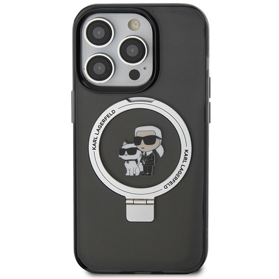 Stojan na prstene Karl Lagerfeld Puzdro MagSafe Karl & Choupette pre iPhone 15 Pro
