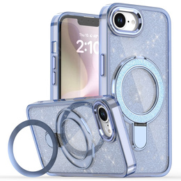 Puzdro iPhone 16e, Glittery Magnetic Kickstand, modré
