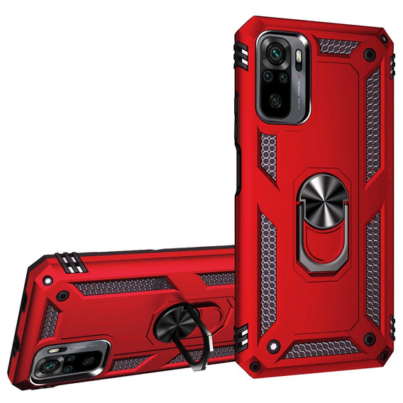 Pancierované obal na mobil pre Xiaomi Redmi Note 10 / 10S, Nox Case Ring, červené