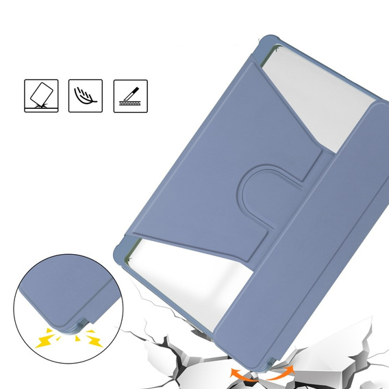 Puzdro s klávesnicou pre Samsung Galaxy Tab S9 FE+ Plus, Rotary 360° Leather, fialové