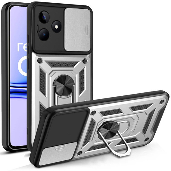 Obal na mobil pre Realme C53 4G, CamShield Slide, strieborné