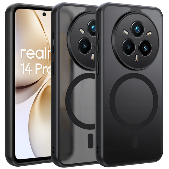Puzdro pre Realme 14 Pro+ 5G, pre MagSafe, ERBORD Matt Case, čierny